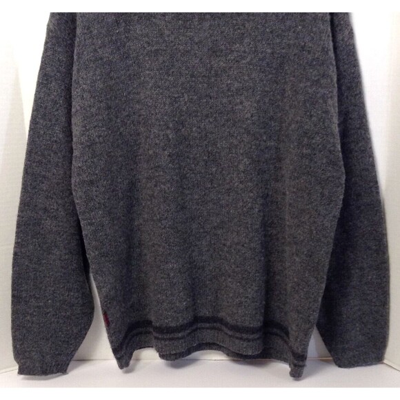 Vtg Woolrich Sweater Men L Gray Wool Blend Hand Framed Pullover Knit Grandpa - Picture 9 of 12